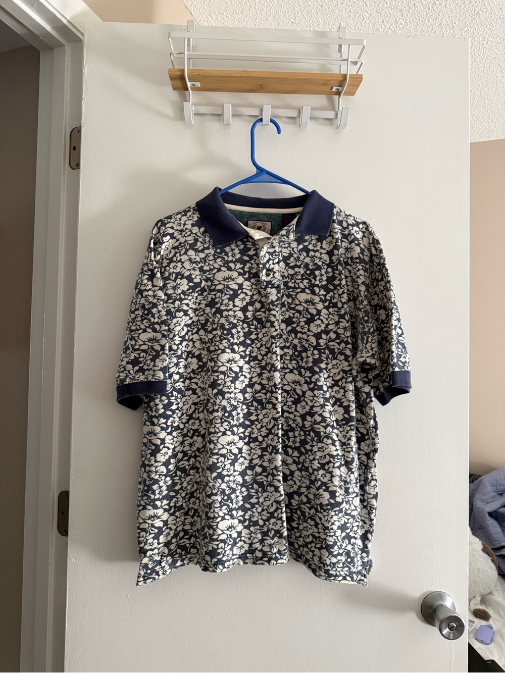 Vintage Halifax Outfitters Navy Floral Polo Shirt